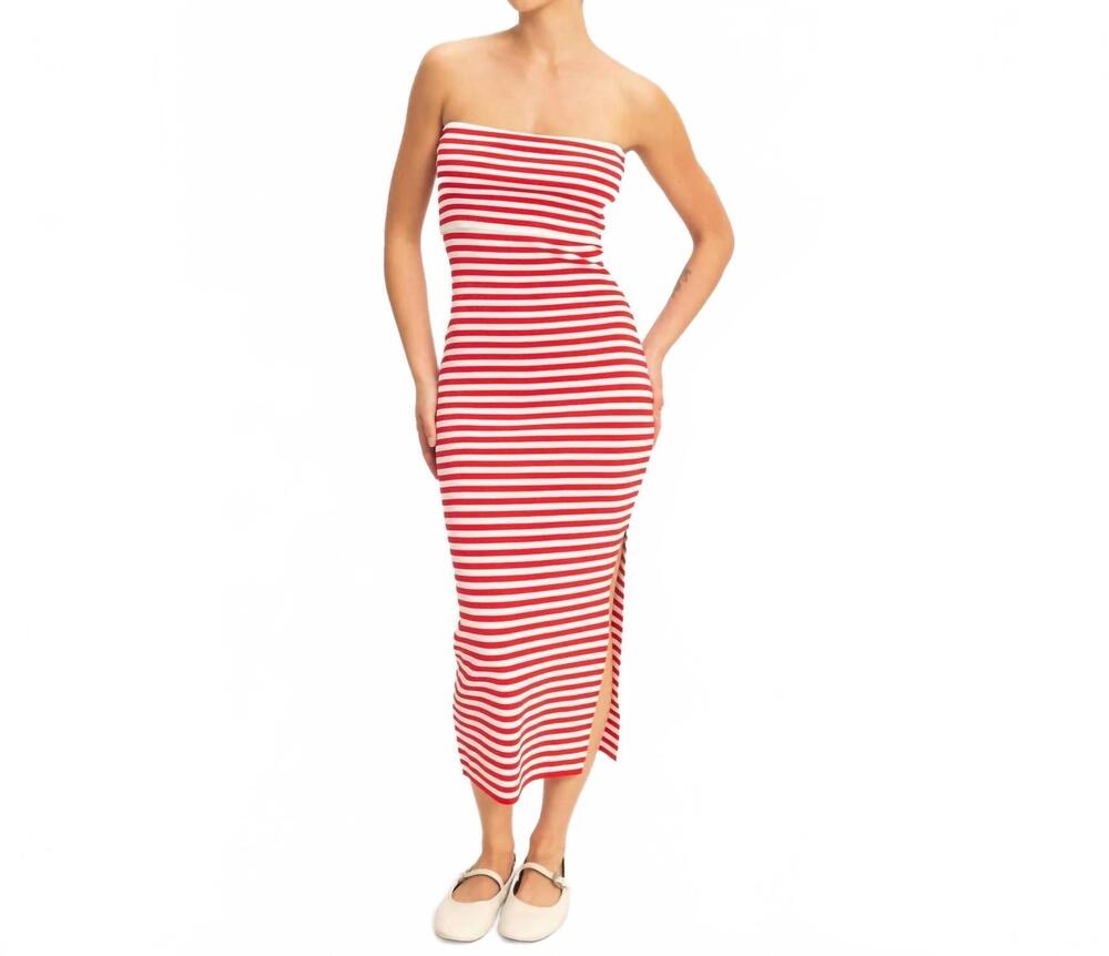 NEW HYFVE women's stripe dress in cherry cola